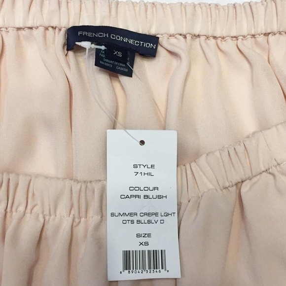 french Connection Summer Crepe Off the Shoulder Bell Sleeve Mini Dress Size XS - Picture 7 of 8